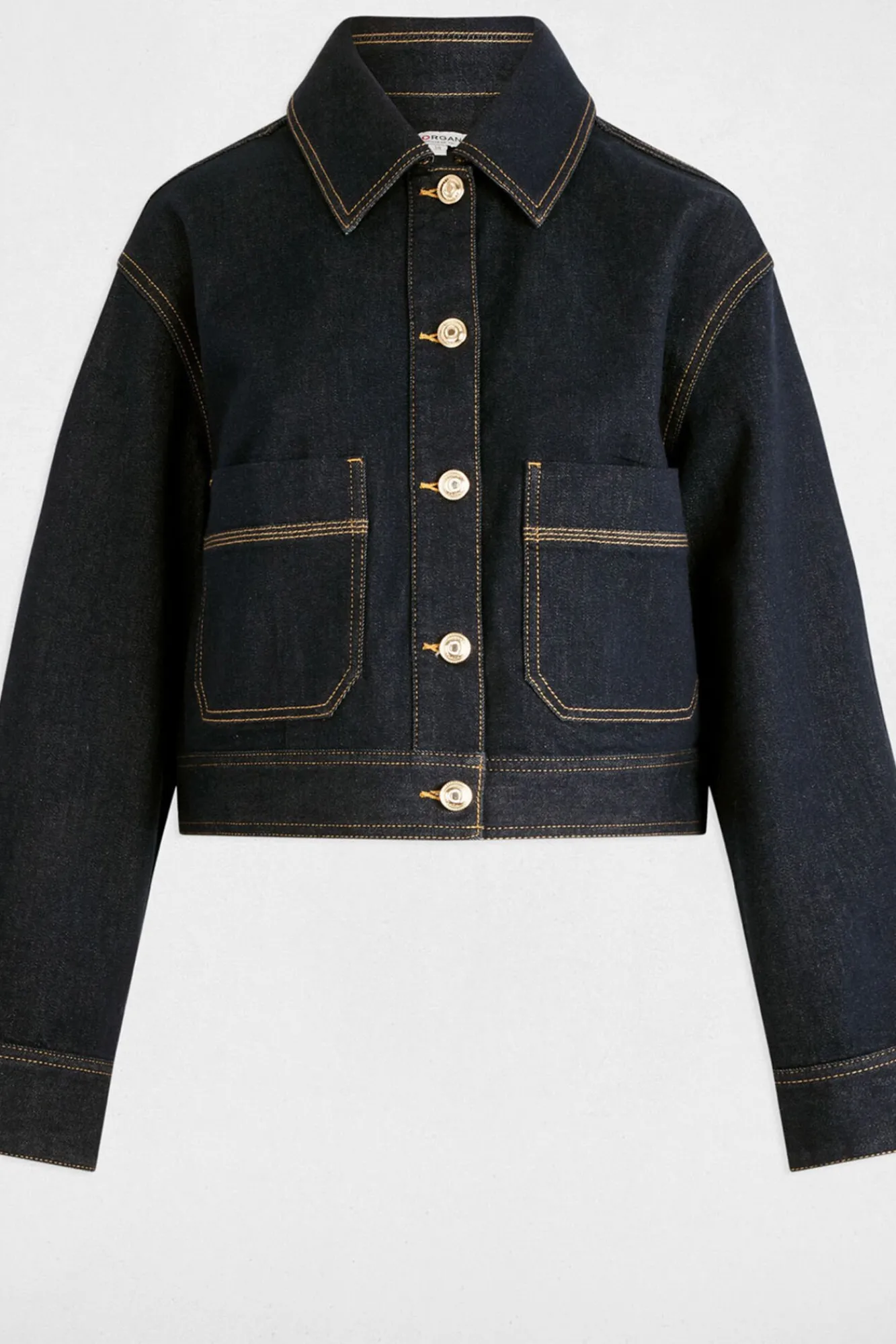 Morgan Sobretudos-Casaco jeans curta Azul