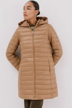 Cortefiel Casacos|Acolchoados E Agasalhos-Casaco longo de Sobretudo Tostado