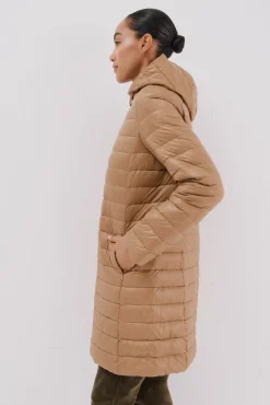 Cortefiel Casacos|Acolchoados E Agasalhos-Casaco longo de Sobretudo Tostado