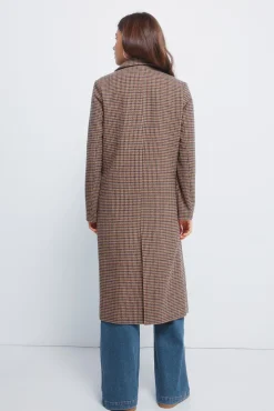 Springfield Casacos-Casaco longo xadrez sobretudo cru
