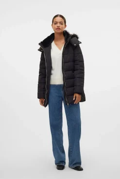 Vero Moda Sobretudos|Casacos-Casaco midi sobretudo Preto