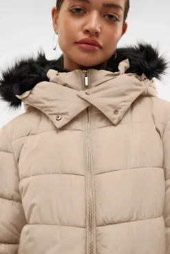 Vero Moda Sobretudos|Casacos-Casaco midi sobretudo Tostado