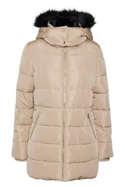 Vero Moda Sobretudos|Casacos-Casaco midi sobretudo Tostado