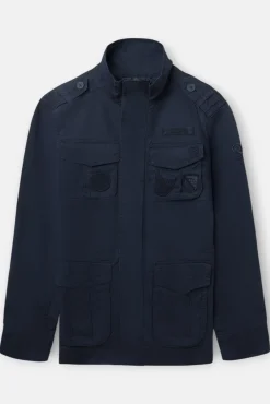 Silbon Casacos-Casaco militar com manchas tingidas Azul