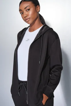 Dash and Stars Sobretudos-Casaco preta com fecho-éclair preto