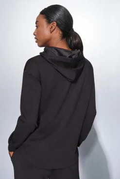 Dash and Stars Sobretudos-Casaco preta com fecho-éclair preto