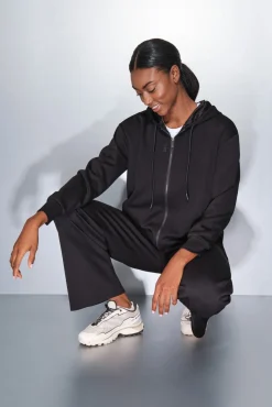 Dash and Stars Sobretudos-Casaco preta com fecho-éclair preto