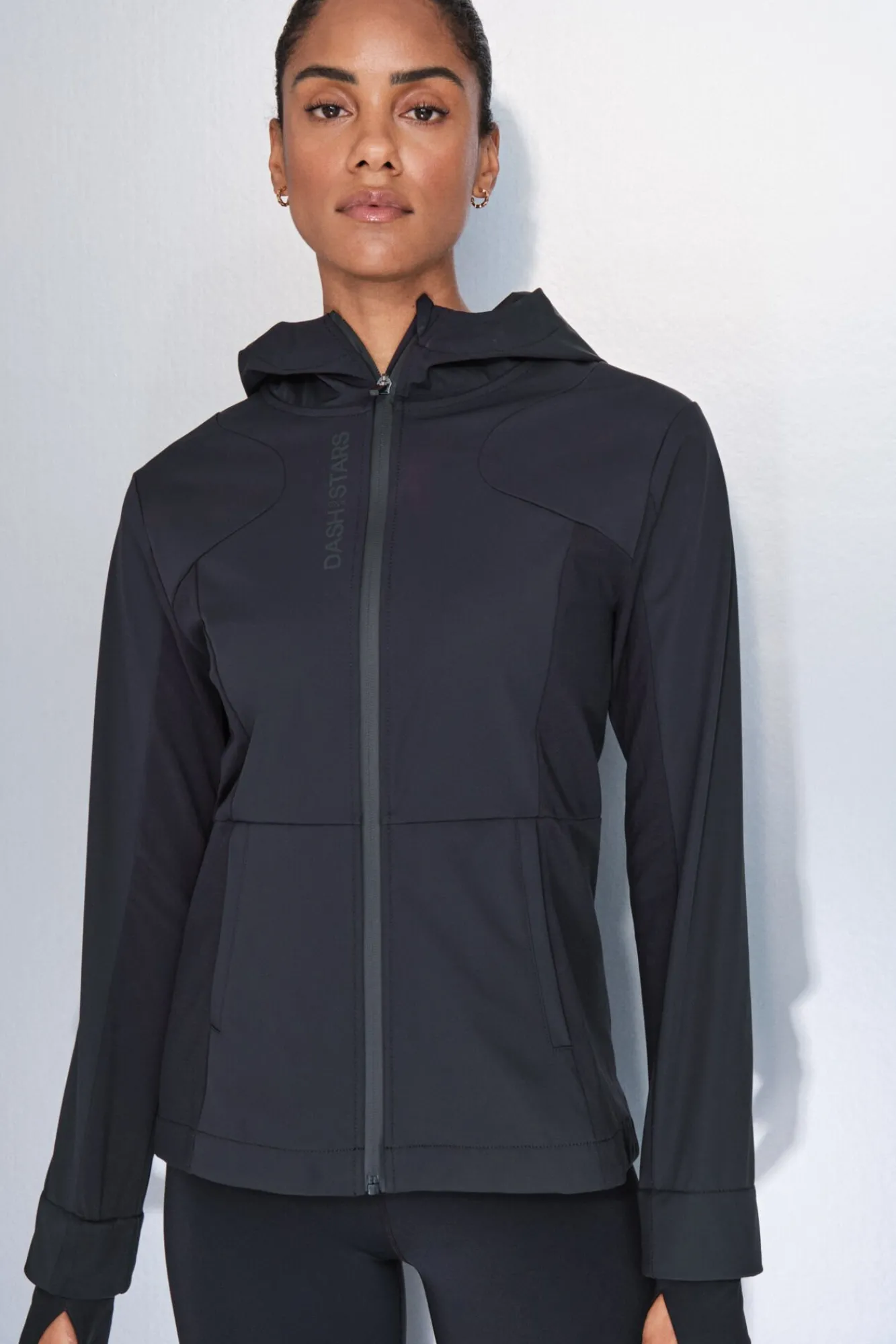 Dash and Stars Sobretudos-Casaco preta justa preto