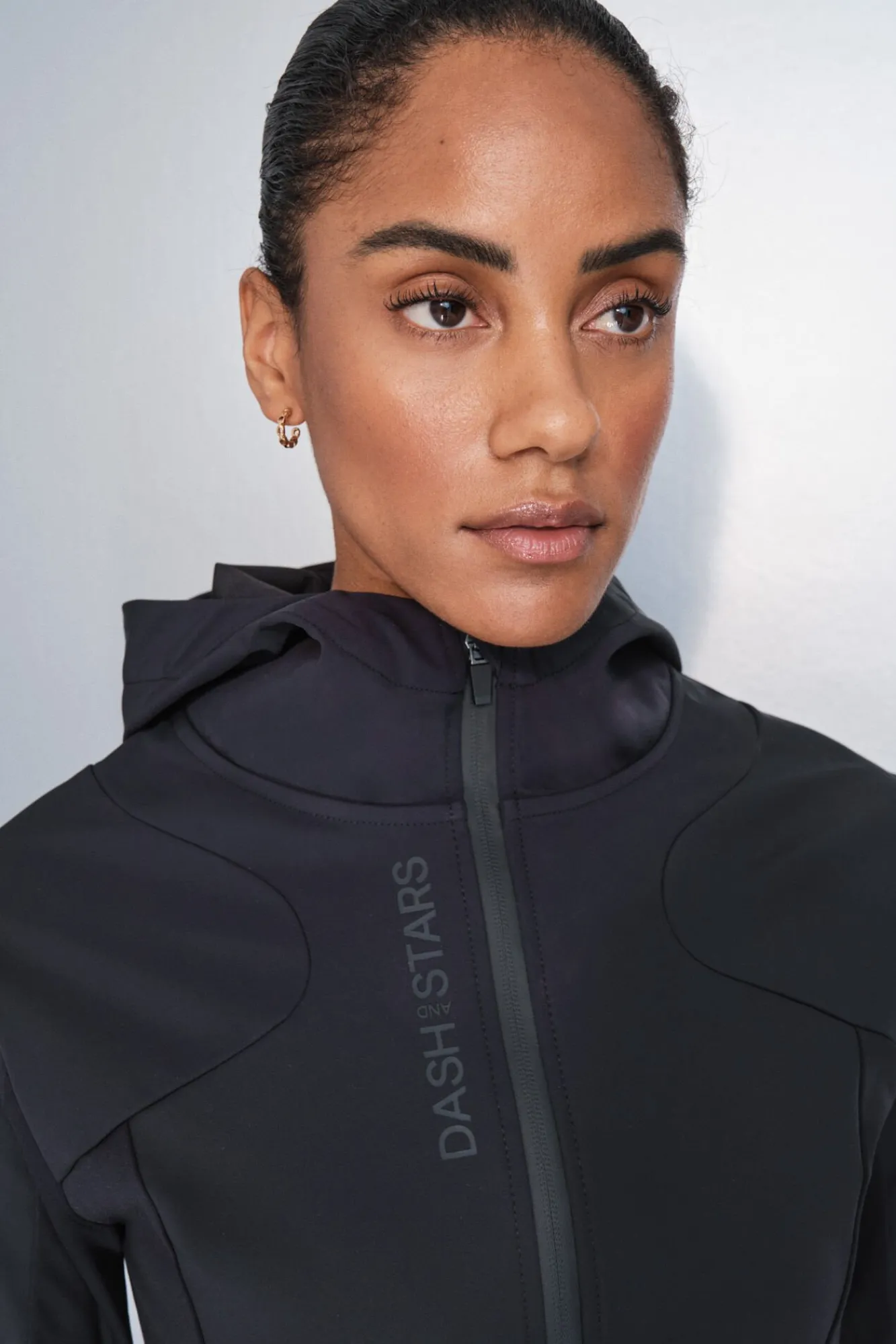 Dash and Stars Sobretudos-Casaco preta justa preto