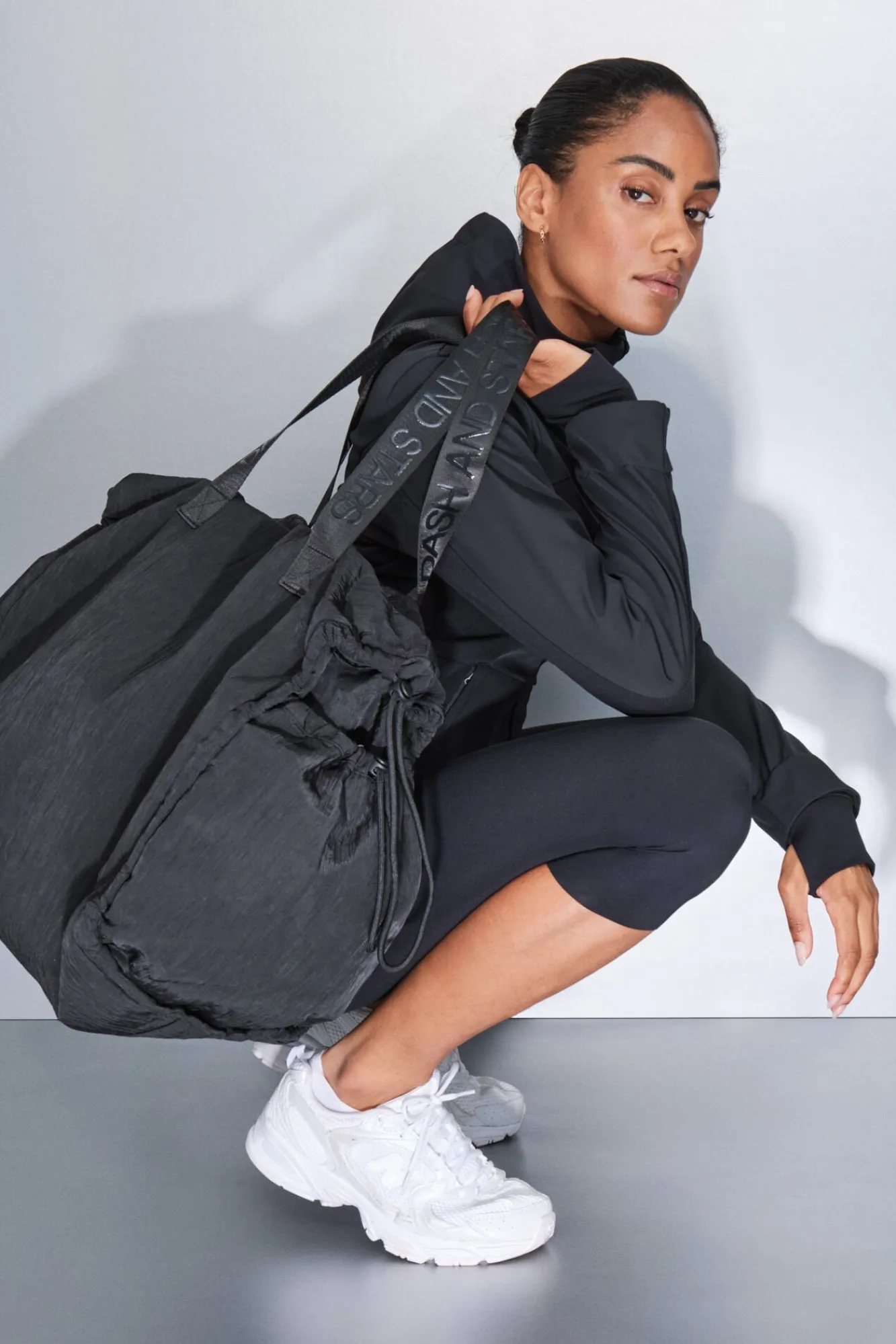 Dash and Stars Sobretudos-Casaco preta justa preto