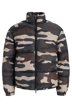Jack & Jones Casacos-Casaco puffer camuflada preto