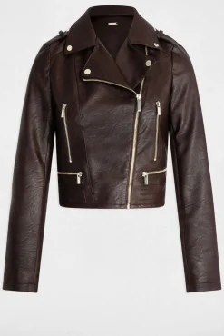 Morgan Sobretudos-Casaco reto com gola com lapelas Castanho