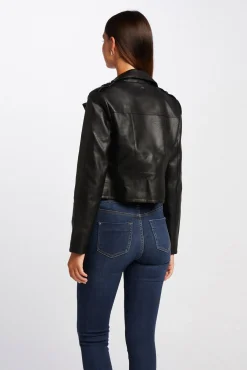 Morgan Sobretudos-Casaco reto com gola com lapelas Preto