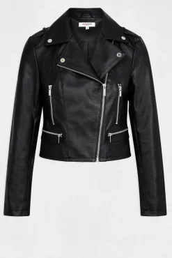 Morgan Sobretudos-Casaco reto com gola com lapelas Preto