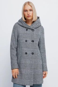 Springfield Casacos-Casaco Sobretudo com botões e capuz cinzento