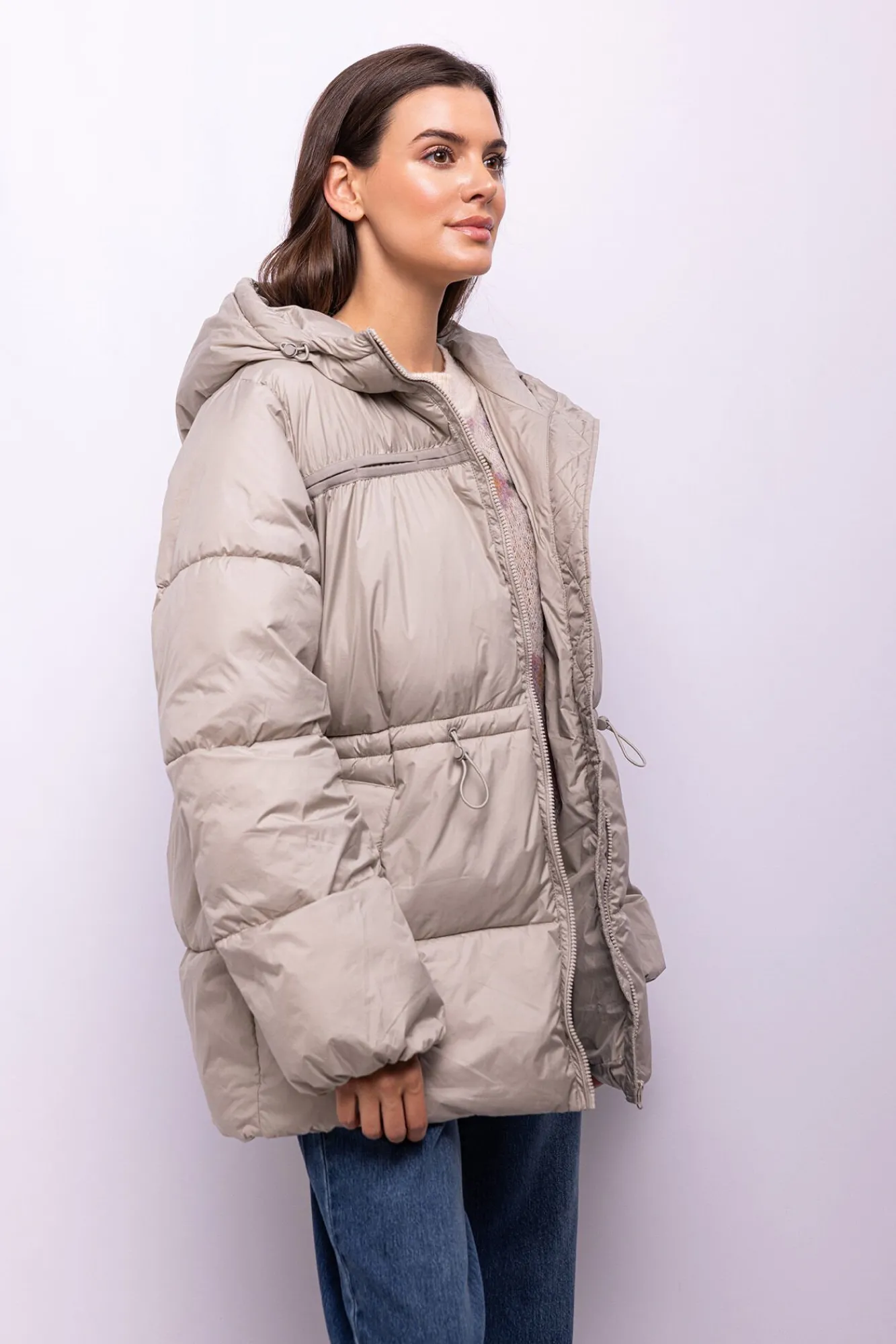 Object Sobretudos|Casacos-Casaco sobretudo com capuz Tostado