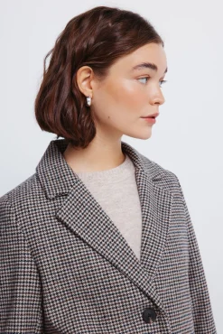 Springfield Casacos-Casaco sobretudo com gola de lapela azul