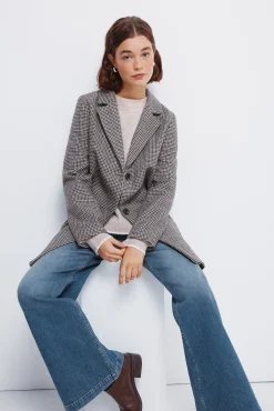 Springfield Casacos-Casaco sobretudo com gola de lapela azul