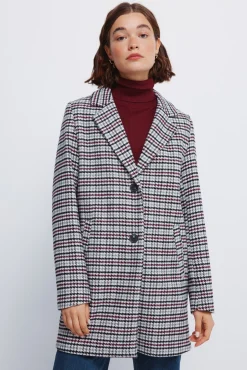 Springfield Casacos-Casaco sobretudo com gola de lapela vermelho