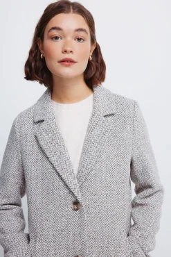 Springfield Casacos-Casaco sobretudo com gola de lapela cinzento