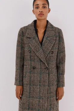 Cortefiel Casacos-Casaco Sobretudo tecido Multicolorido