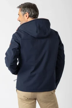 Privata Casacos-Casaco softshell com capuz Azul