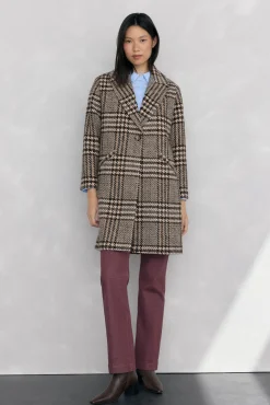 Pedro del Hierro Casacos-Casaco tecido Sobretudo Marrom