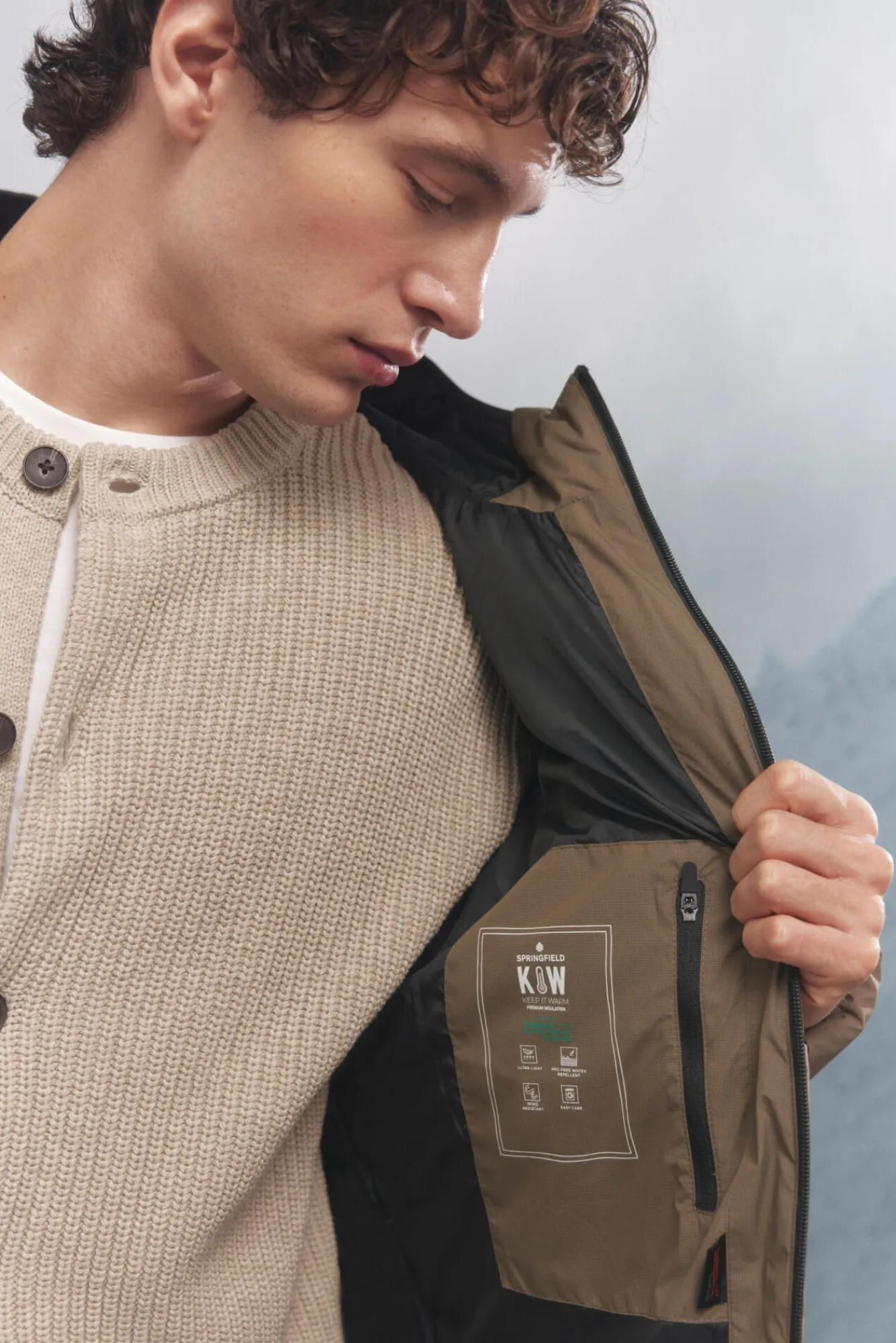 Springfield Casacos-Casaco térmica acolchoada cru