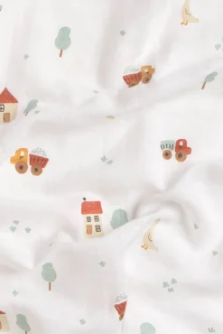 Textura Cobertores-Casas de algodão com gaze de musselina branco