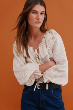 Hoss Intropia Blusas-Cassandra. Blusa romântica Ecru