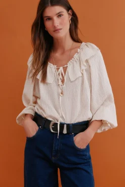 Hoss Intropia Blusas-Cassandra. Blusa romântica Ecru