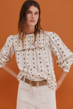 Hoss Intropia Blusas-Catalina. Blusa com cintado = entallado Branco