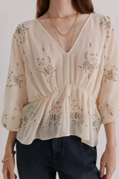 Hoss Intropia Blusas-Catena. Blusa bordada Verde