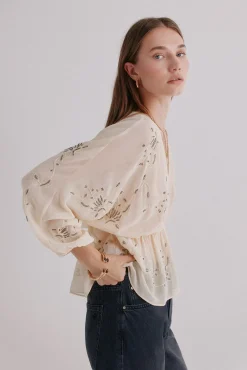 Hoss Intropia Blusas-Catena. Blusa bordada Verde