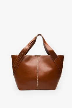 Cortefiel Malas-Cesta com costura Castanho