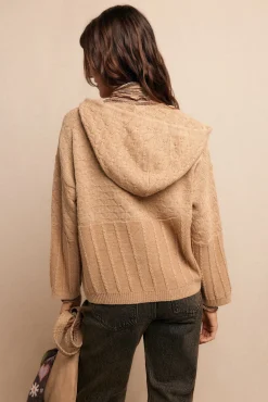 Slowlove Sobretudos-Chaqueta capucha punto Tostado