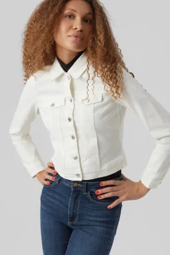 Vero Moda Sobretudos-Chaqueta vaquera Branco