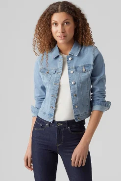 Vero Moda Sobretudos-Chaqueta vaquera Azul