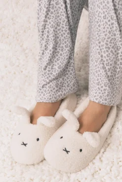 Women'secret Sabrinas-Chinelos de quarto de sabrinas em borrego Miffy bege