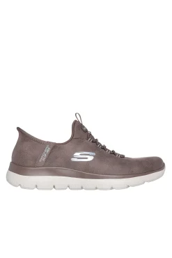 Skechers Sneakers|Calçado De Couro-Chinelos de quarto Summits Castanho