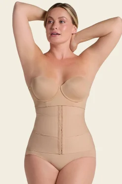 Leonisa Roupa Interior-Cinta de controle moderado com faixas anatômicas bege