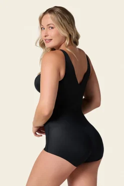 Leonisa Roupa Interior-Cinta modeladora de body com aparência invisível preto