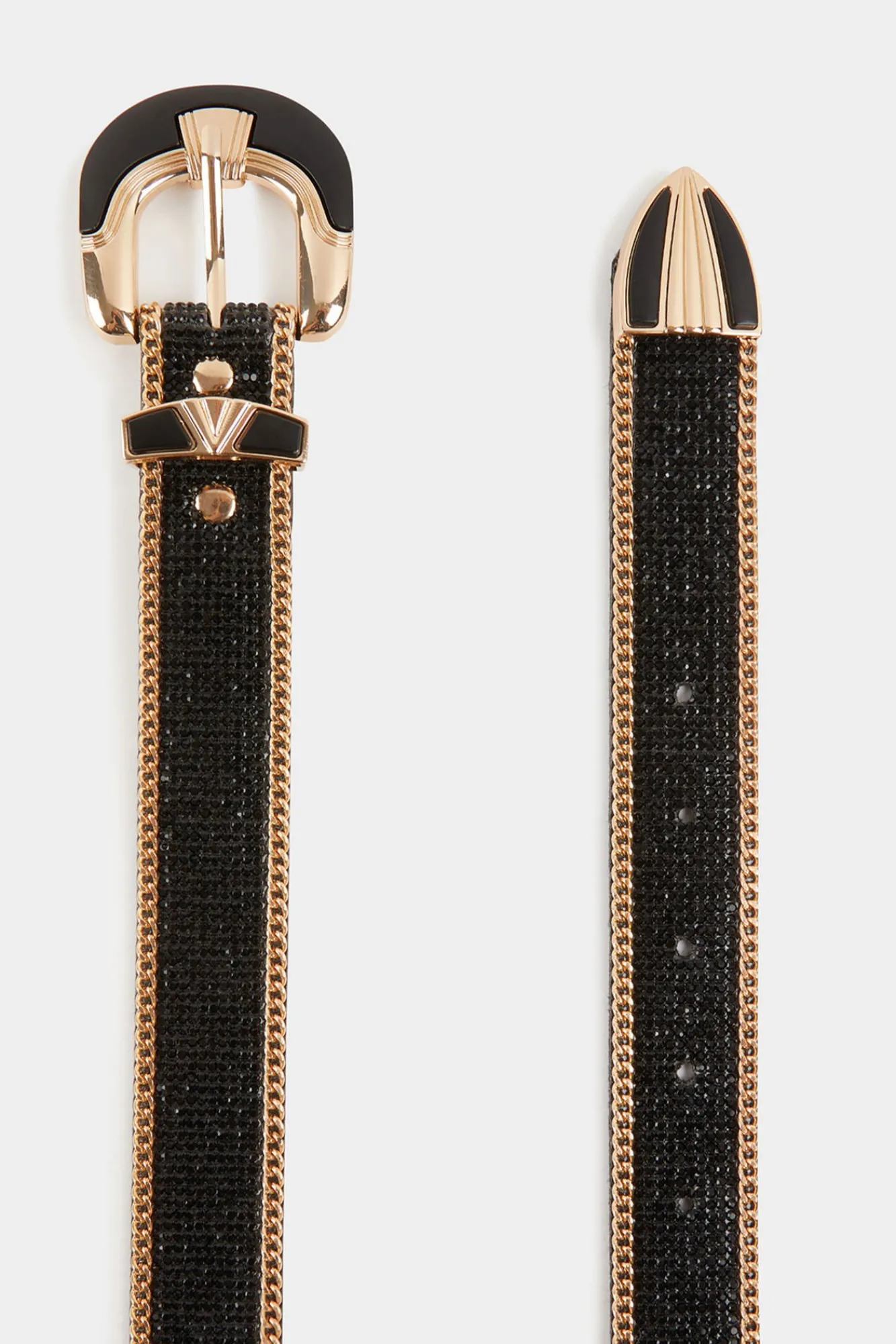 Morgan Cintos-Cinto com strass e correntes Preto