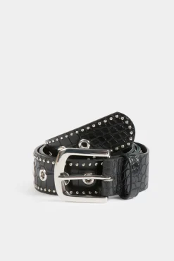 Morgan Cintos-cinto cravejado Preto