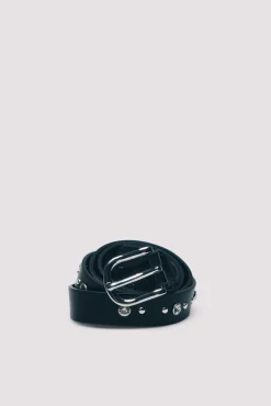 Springfield Cintos-Cinto cravejado de metal preto