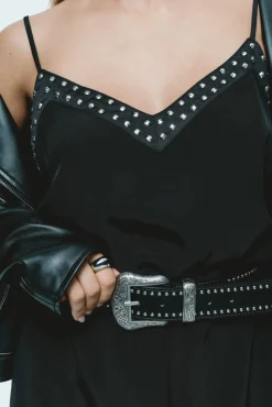 Springfield Cintos-Cinto de cowboy cravejado preto