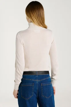 Vila Cintos-Cinto de pele com costura Preto