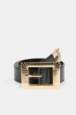 Morgan Cintos-Cinto efeito crocodilo Preto