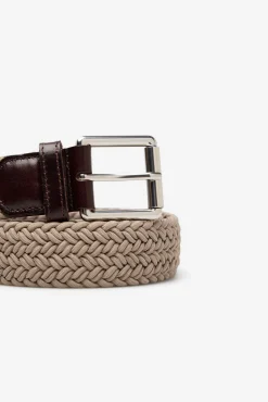 Cortefiel Cintos-Cinto entrançado elástico Castanho