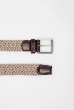 Cortefiel Cintos-Cinto entrançado elástico Castanho
